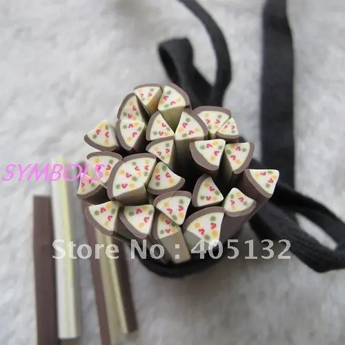 

m-33 Free Shipping 100pcs 5mm Cute Fruit Sandwich Cane Fancy Nail Art Polymer Clay Cane