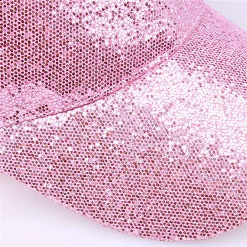 New Fashion Unisex Women Casual Daily Ponytail Baseball Cap Sequins Shiny Messy Bun Snapback Hat Sun Classics Caps #4F03 (5)