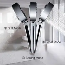 Double-sided Doccia Acqua della Testa di Risparmio Rotonda ABS del Bicromato di potassio Booster Bagno Doccia Ad Alta Pressione Handheld Doccia A Mano