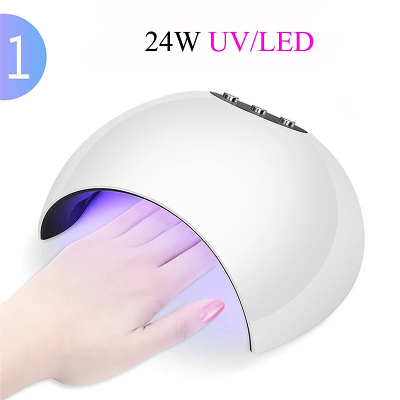 24W LED UV Lamp Nail Dryer Smart Sensor for Gel Polish Manicure With Timer Button Art Tools | Красота и здоровье