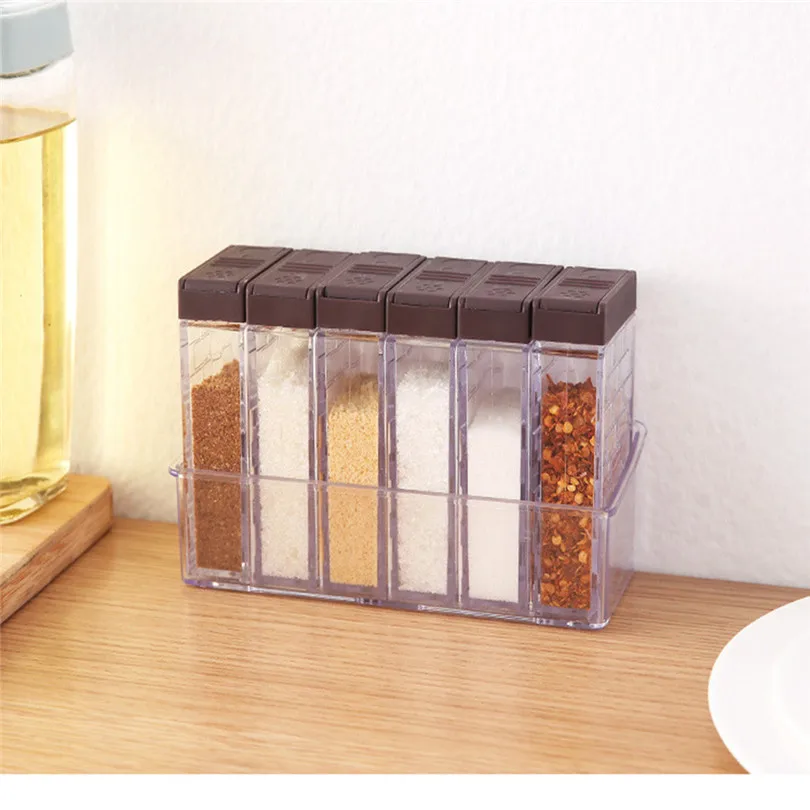

Creative Open Condiment Box Transparent Salt Spice Storage Container Seasoning Kitchen Gadgets Herb Spice Tools #3m15