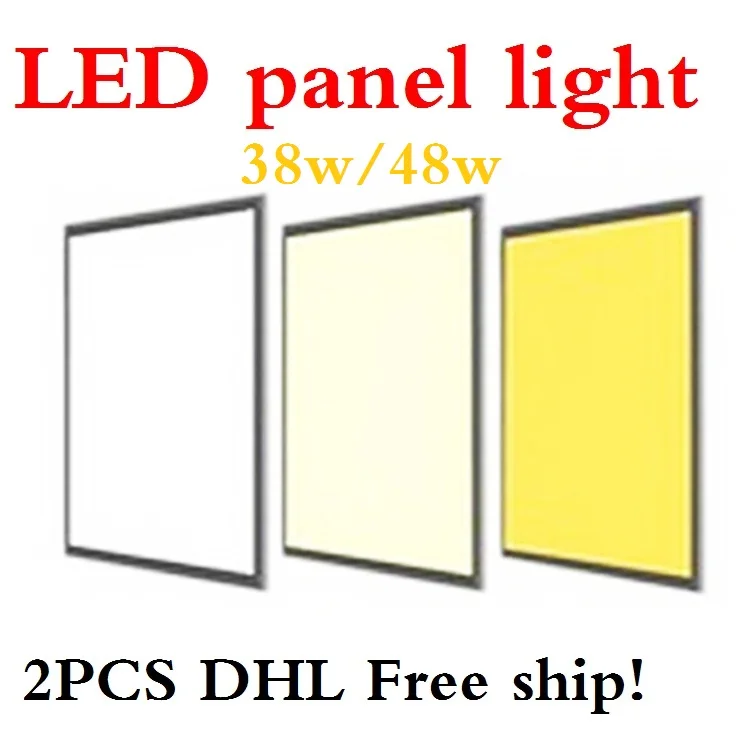 DHL Free ship 2pcs Square Ceiling Light 60CM*60CM 38W 48W Fluorescent Bulb, Slim panel 600mm*600mm led panel light AC85-265V