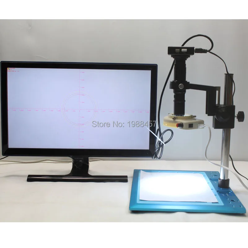 

HDMI VGA Dual Output Industrial Microscope Measurement Camera+300*400mm Precision Trim Base+200X Fine-tuning Lens Bracket+LED