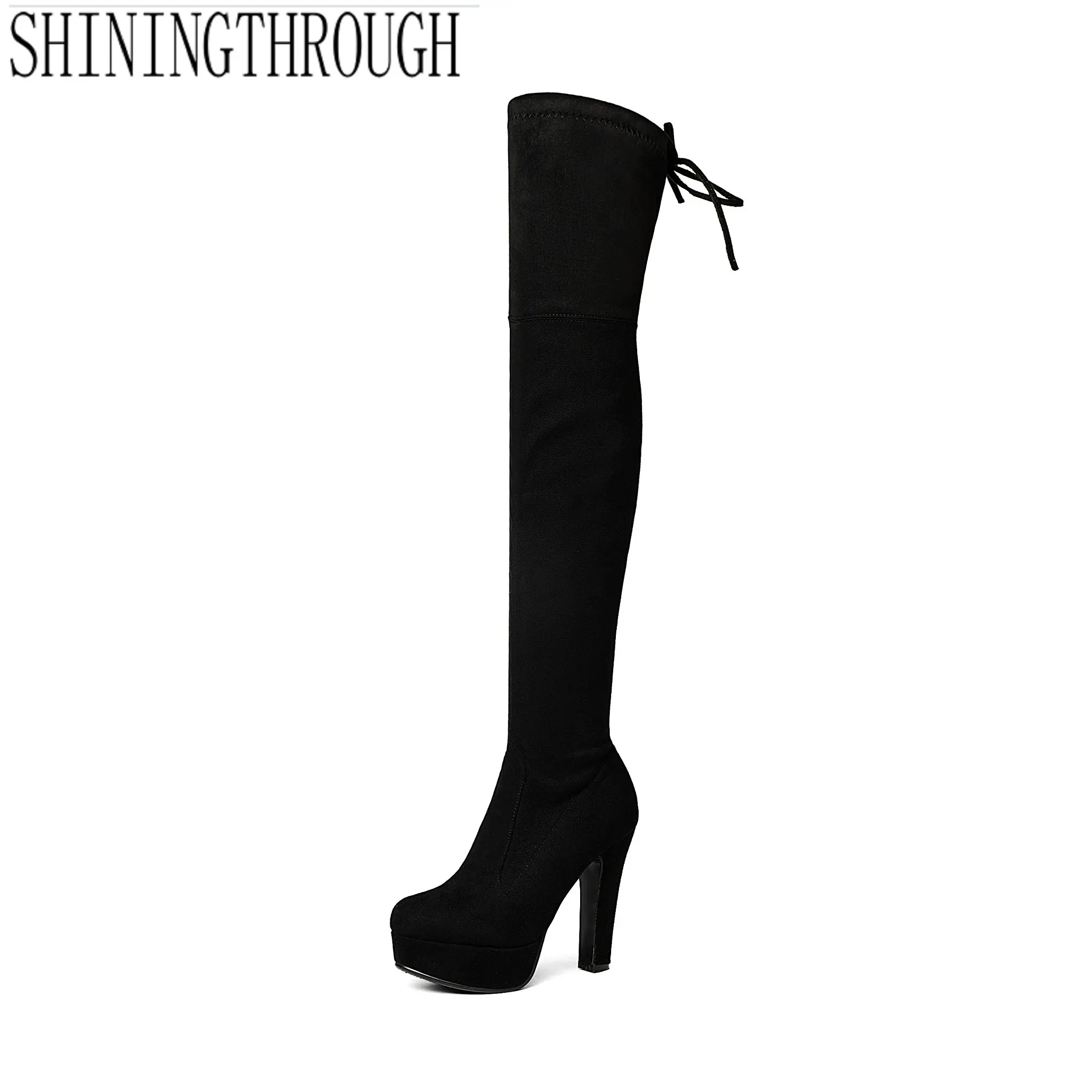 

Sexy Spool High Heels Over the Knee Boots Shoes Woman Platform Shoes Knight Boots Slim Long Party Winter Boots 2018 Shoes