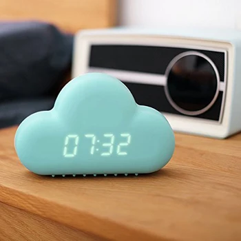 

Sound Control Cloud Led Alarm Clock for kids digital electronic desk clock table watch nixie clock gun wake up Snooze bedside