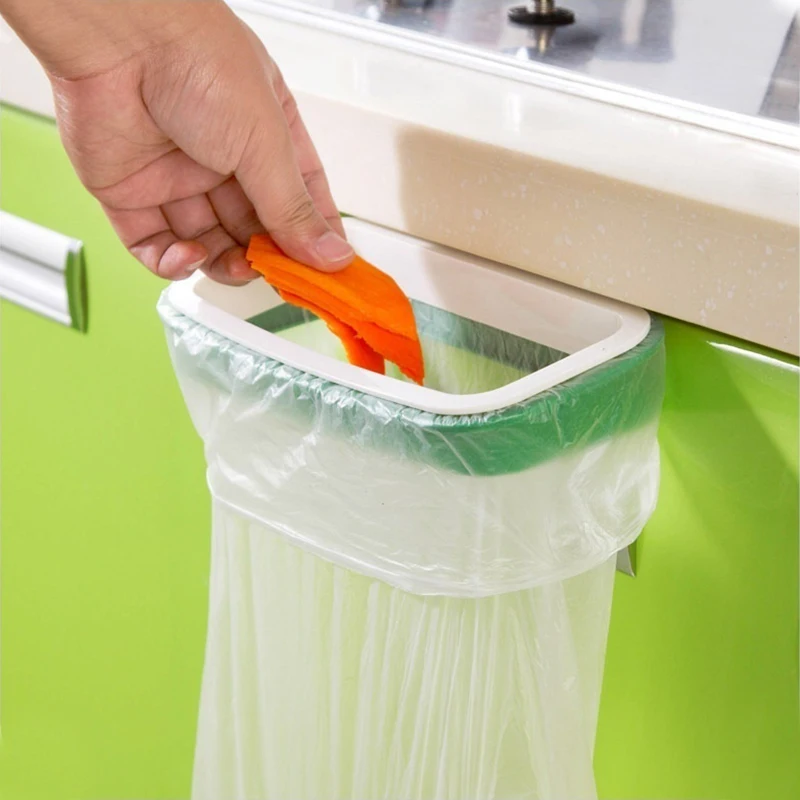 JX-LCLYL 1pc Garbage Bag Holder Plastic Bracket Stand Rack Kitchen Trash Storage Hanger