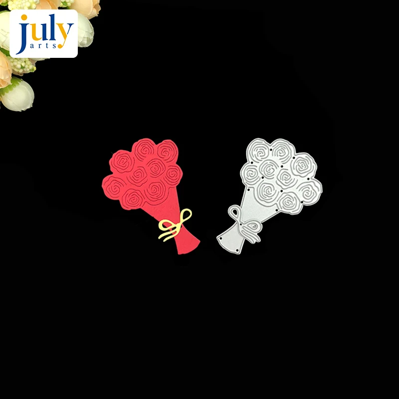 

Julyarts Cutting Dies Silver Flower Embossing Stencil DIY Scrapbook Paper Album for Handwork Creative Carbon Steel Material