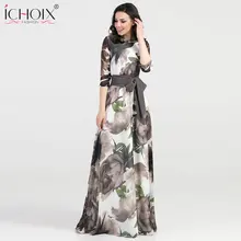 Осеннее длинное женское платье в стиле бохо, винтажный цветочный принт, длина до пола, элегантное облегающее женское вечернее платье Макси