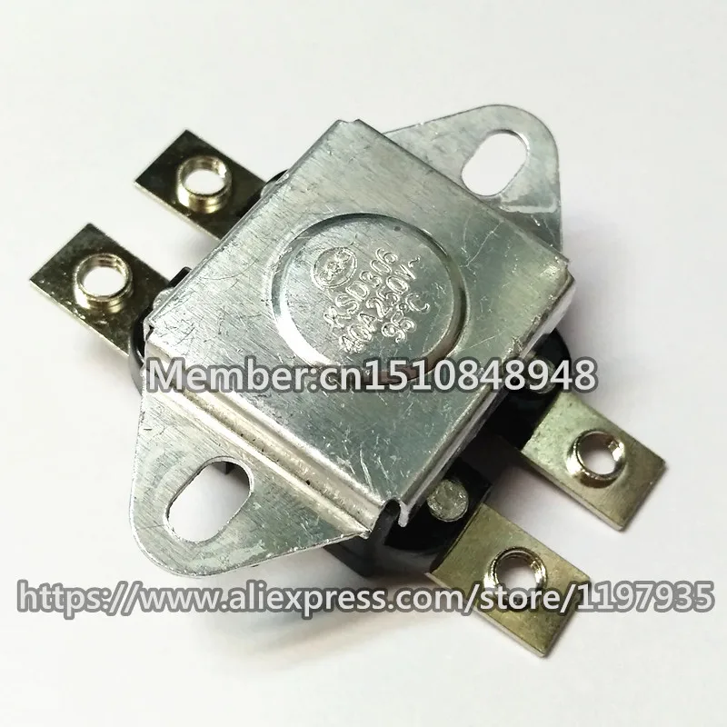 Переключатели температуры KSD303 40A 250 В ~ 80 95 100 115 120 125 130 145 150 градусов биполярный