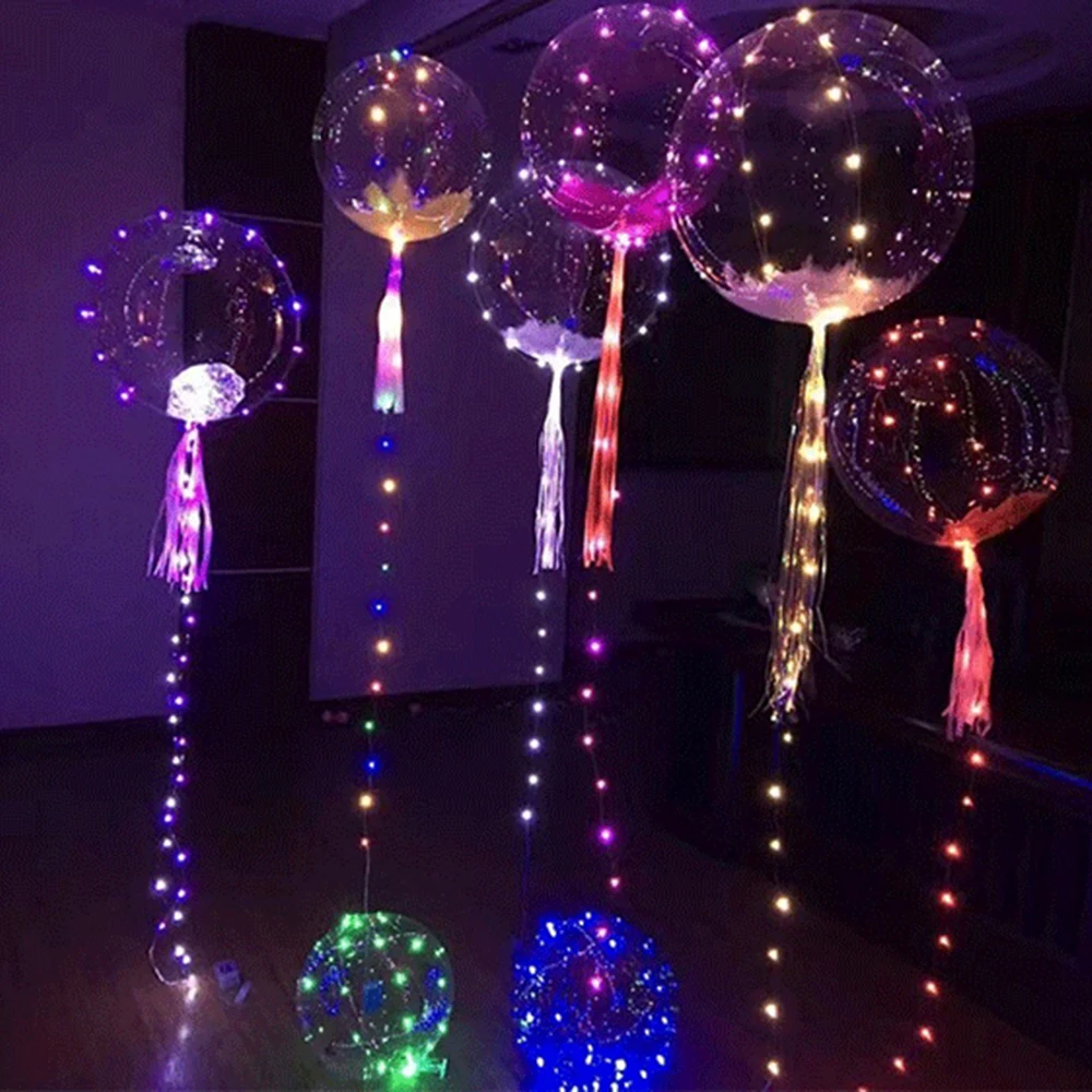 Novelty 18/" Multicolor LED Light Luminous Bubble Balloon for Wedding Party Decor