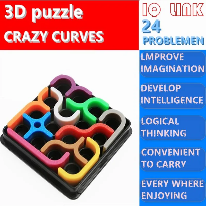 

3d CRAZY CURVES puzzles for kids adults education learning montessori jigsaw puzzle cube box brain teasers intellectual IQ toy