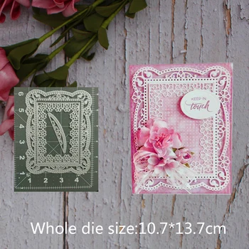 

Hollow out lace decoration new Metal steel frames Cutting Dies DIY Scrap booking Photo Album Embossing paper Cards10.7*13.7cm
