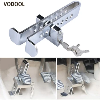 

VODOOL Auto Brake Clutch Pedal Lock Stainless Steel Anti-Theft Device Strong Security for Universal Cars Burglar Alarm Quality