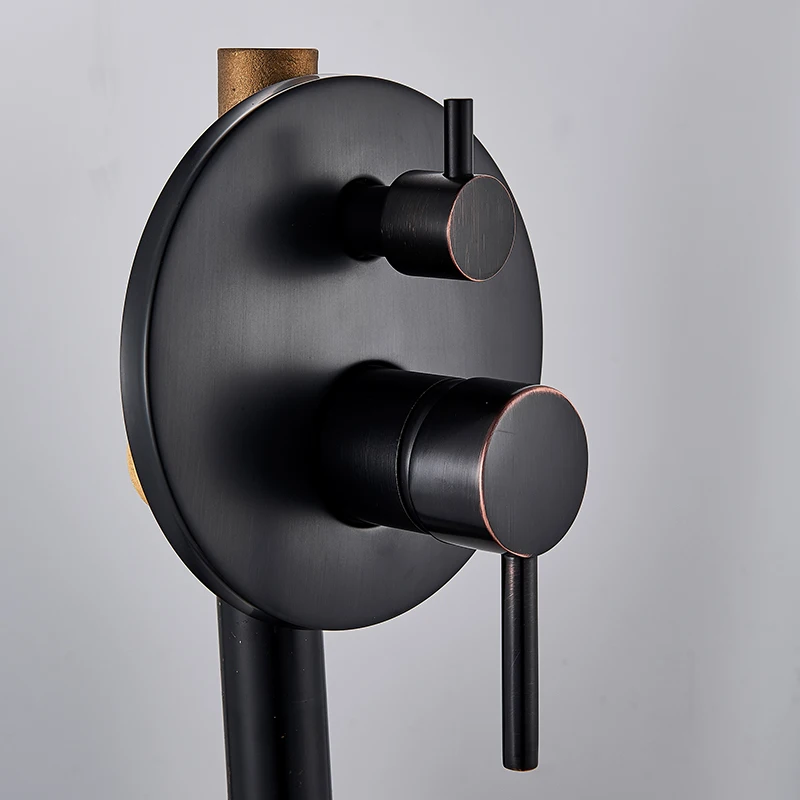 quyanre wanfan blacl bronze floor standing faucet wall mounte concealed hot cold water mixer tap with handshower dual way shower faucet mixer tap with floor standing faucet1