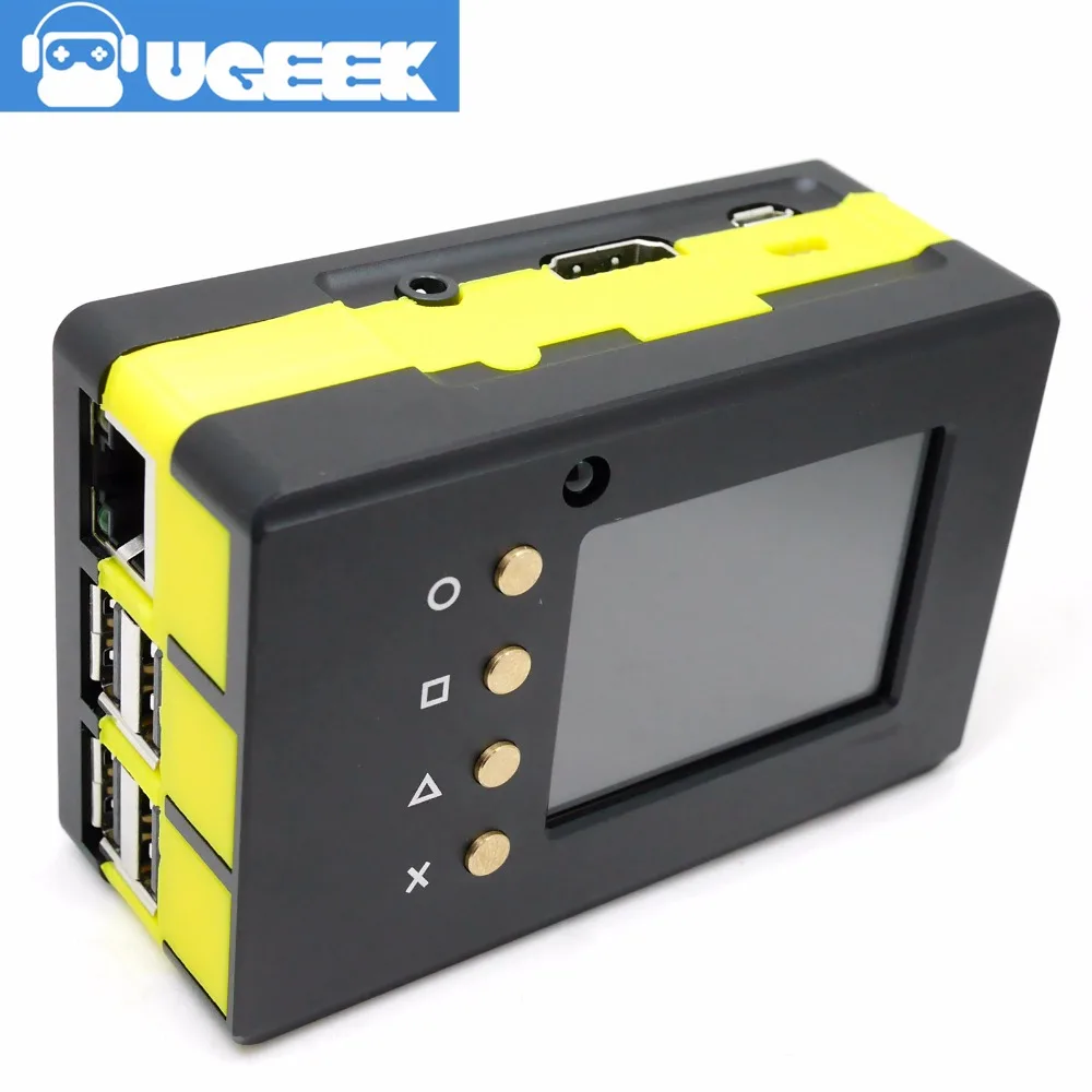  UGEEK Metal Portable Box Kit with batteryAluminum Alloy CNC Case+2.2 inch Screen+UPS HAT+BatteryRas