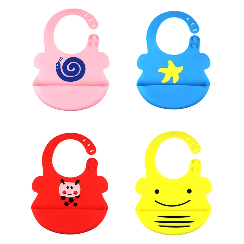 

Silicone Baby Bibs Waterproof Feeding Baby Saliva Towel Newborn Cartoon Aprons Baby Bibs Adjustable Burp Cloths Bandana