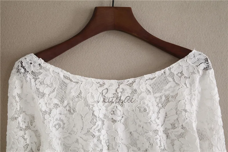 New Arrival O Neck Lace Jacket Wedding Bolero Women Long Sleeve Bridal Wrap Wedding Coat Lace Jacket Boho Wedding FJ32