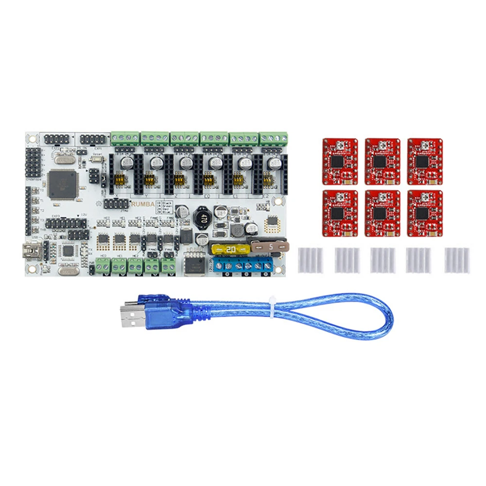 

Anet 3D Printer Part Upgrade Electronic Kits Motherboard Controller Board with 6pcs Red A4988 Stepper Motor Drive For 3D Printer