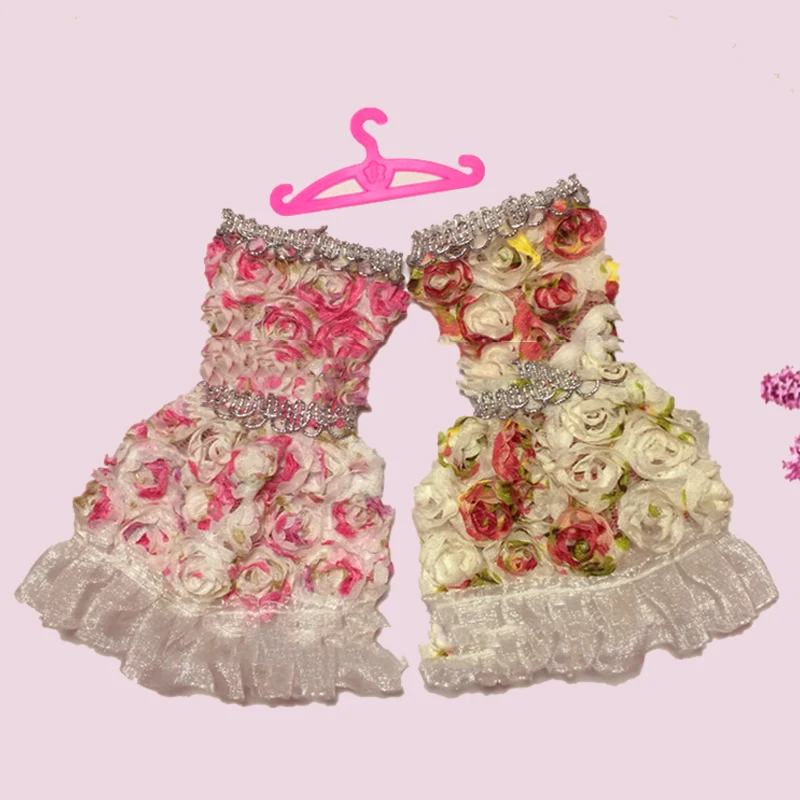 Платье с открытыми плечами и цветами для кукол Барби Vestidos вечерние платья одежда