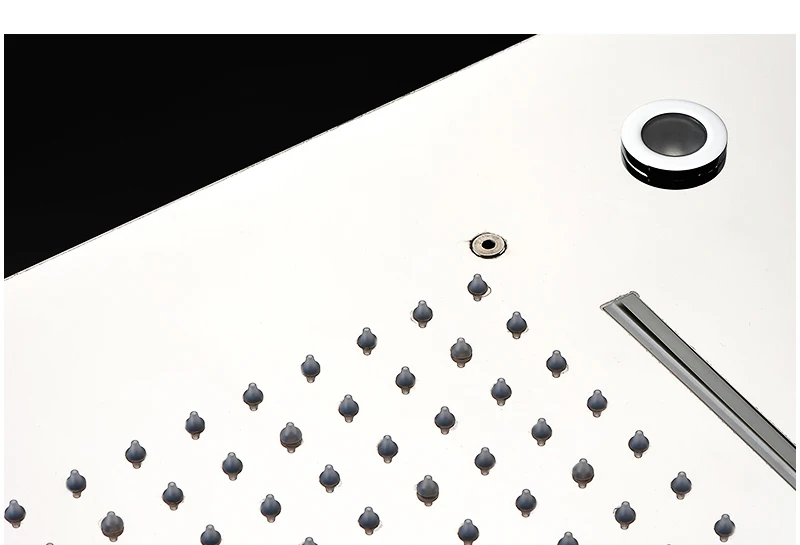 hm Shower System Double Waterfall Rainfall Large Ceiling LED Rain Shower Head Recessed Automatic Color Change Thermostatic Tap (20)