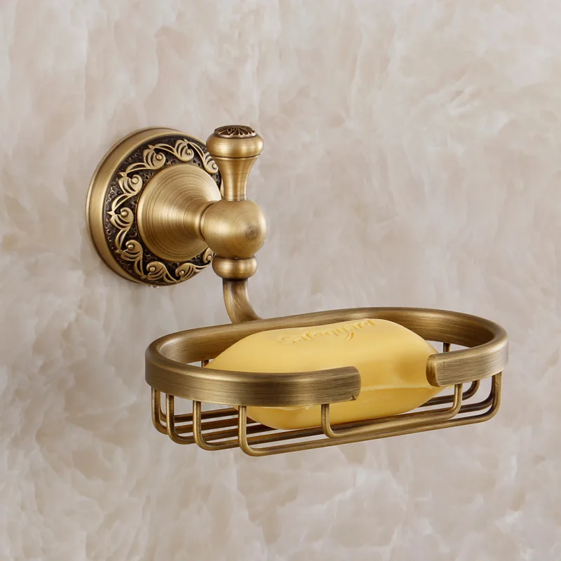 

Beelee BA7709A Antique Brass Soap Holder Copper Soap Dishes Carved Pedestal Soap basket/ soap base bathroom accessories