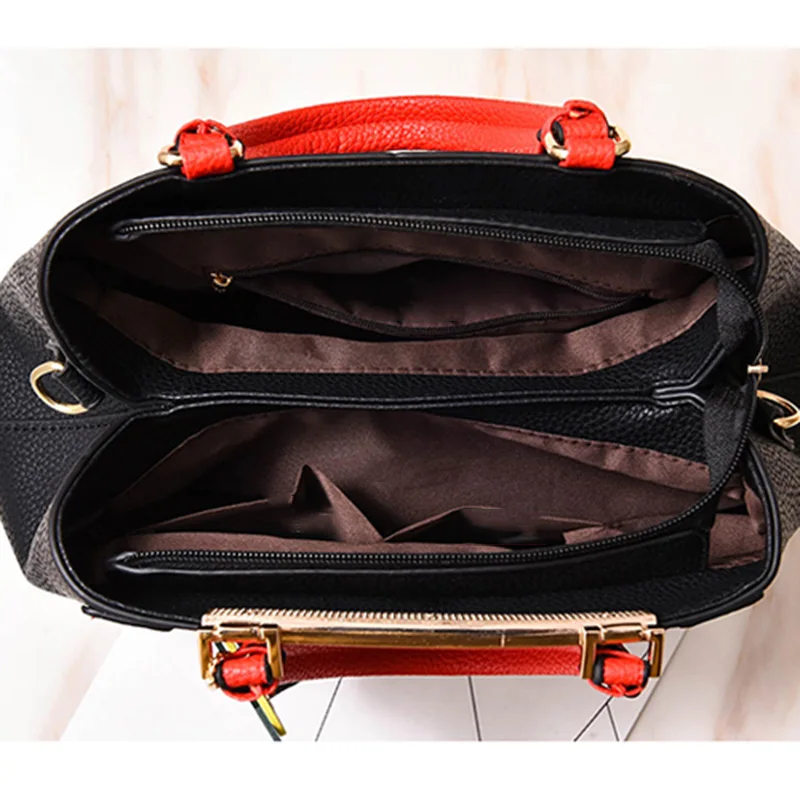 Fashion Stitching Handbag For Women Leather Crossbody Bags Female Messenger Shoulder Tote Lady Purse Bolsa Sac A Main SS7242 (6)