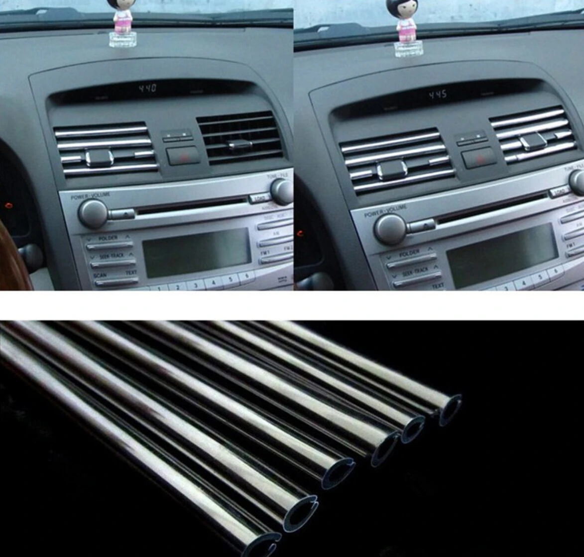 

3m Car styling CHROME "U" STYLE TRIM STRIP Auto decoration for Toyota corolla rav4 Yaris prius hilux avensis verso accessories