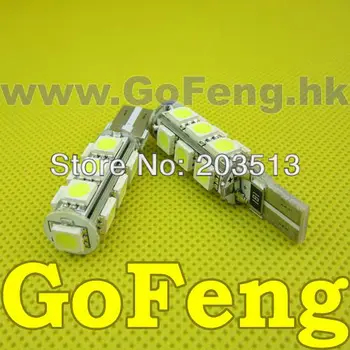 

4PCS/LOT Error Free CANBUS T10 W5W 194 168 2825 2821 Car White 13 SMD 5050 LED Light Bulbs DC 12V