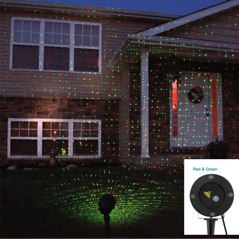 Движущийся лазерный Ландшафтный проектор IP65 световые лучи освещение Рождество