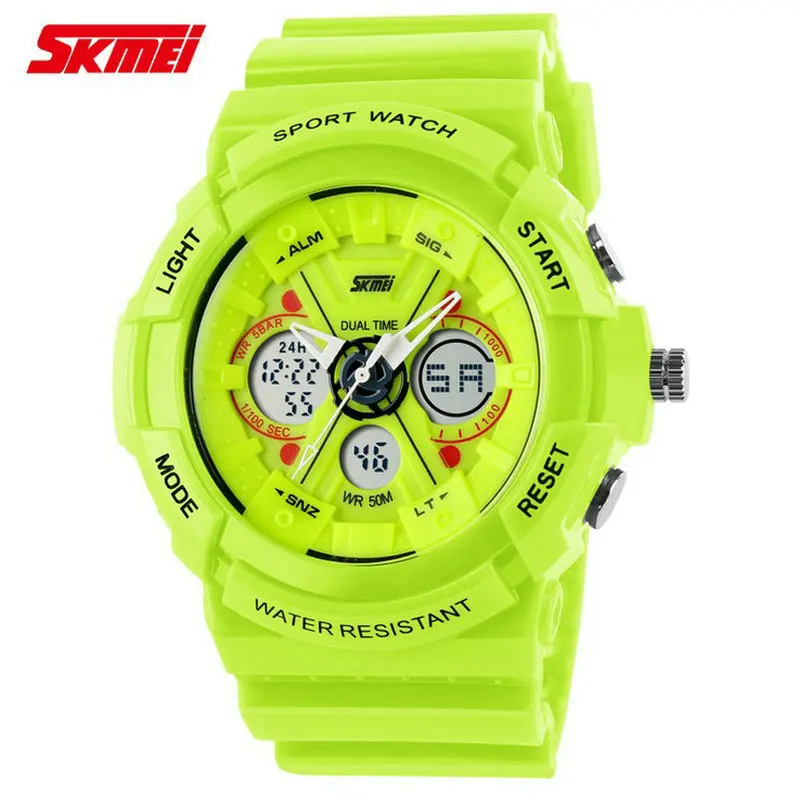 

Sale Hot double time display unisex fashion sport Digital Quartz Alarm Waterproof LED Electronic Analog-digital Watches