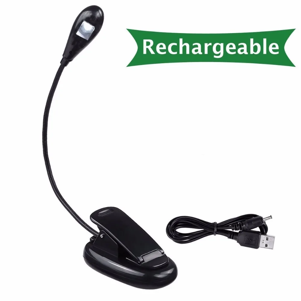 Book Light Recharge Booklight Led Ebook Mini Flexible Bright Clip Reader Reading Lamp Kindle Nook 1Arm*1Led 919AL Free Shipping | Лампы и