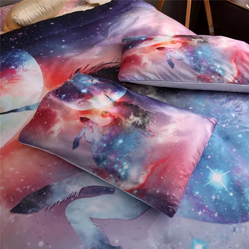 Единорог постельное белье набор пододеяльников для пуховых одеял наволочки 3D кровать наборы ухода за кожей Роскошные Ловец снов