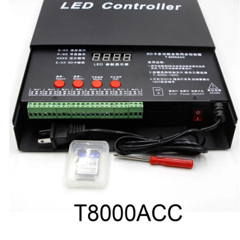 K-1000C T-1000S SD Card APA102 SK6812 WS2812B WS2811 SK9822 LED 2048 Pixels T-4000C T-8000A RGB Program full color Controller aipin sp108e addressable led wifi dimmer controller dc 5 24v 2048 pixels sk6812 ws2812 programmable rgb led magic color strip