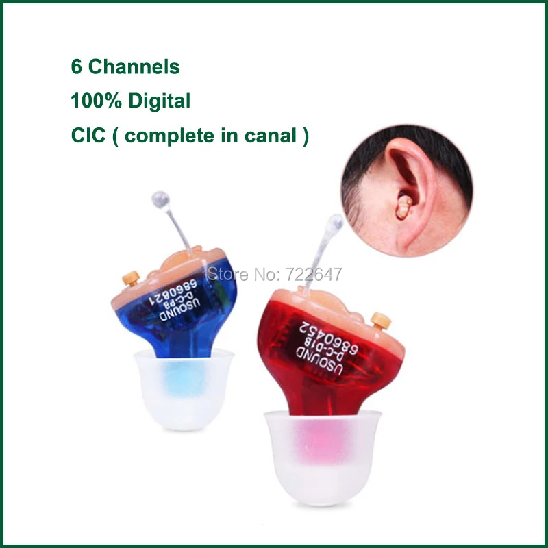 

6 Channels Mini In Canal Hearing Aid Digital Wireless Ear Hearing Device Amplifiers Invisible CIC Hearing Aids for the Elderly