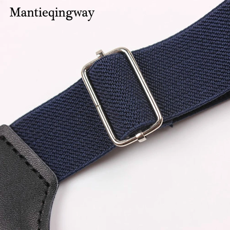 Mantieqingway модные Solid & Striped 2,5 см Регулируемые подтяжки для Для мужчин носок подвязки унисекс водоотталкивающий ремень tirantes Hombre