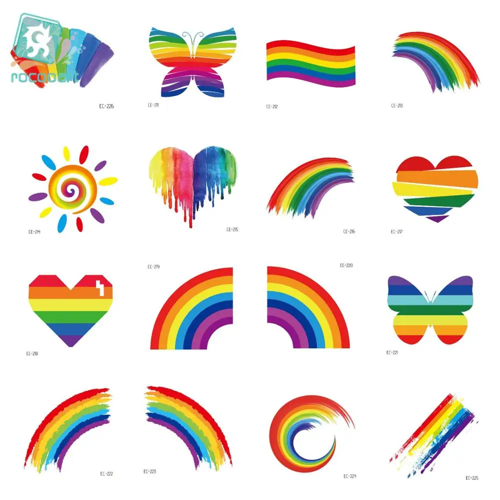 

Fluorescence Rainbow Tattoo Sticker Face Cosmetic Lovely Body Art Temporary Colorful Sticker