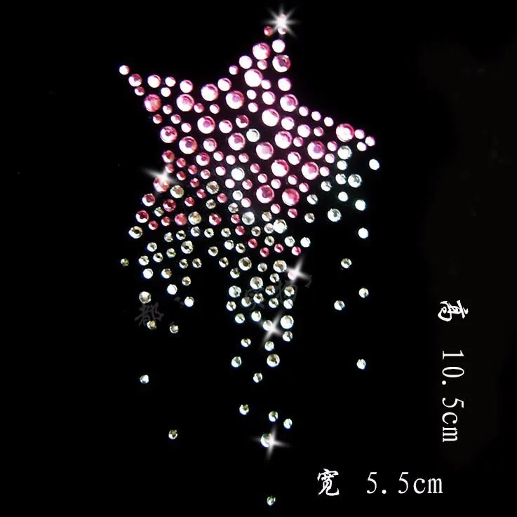 Free Shipping20pcs/Lot Wholesale star Rhinestone Diamante Transfer