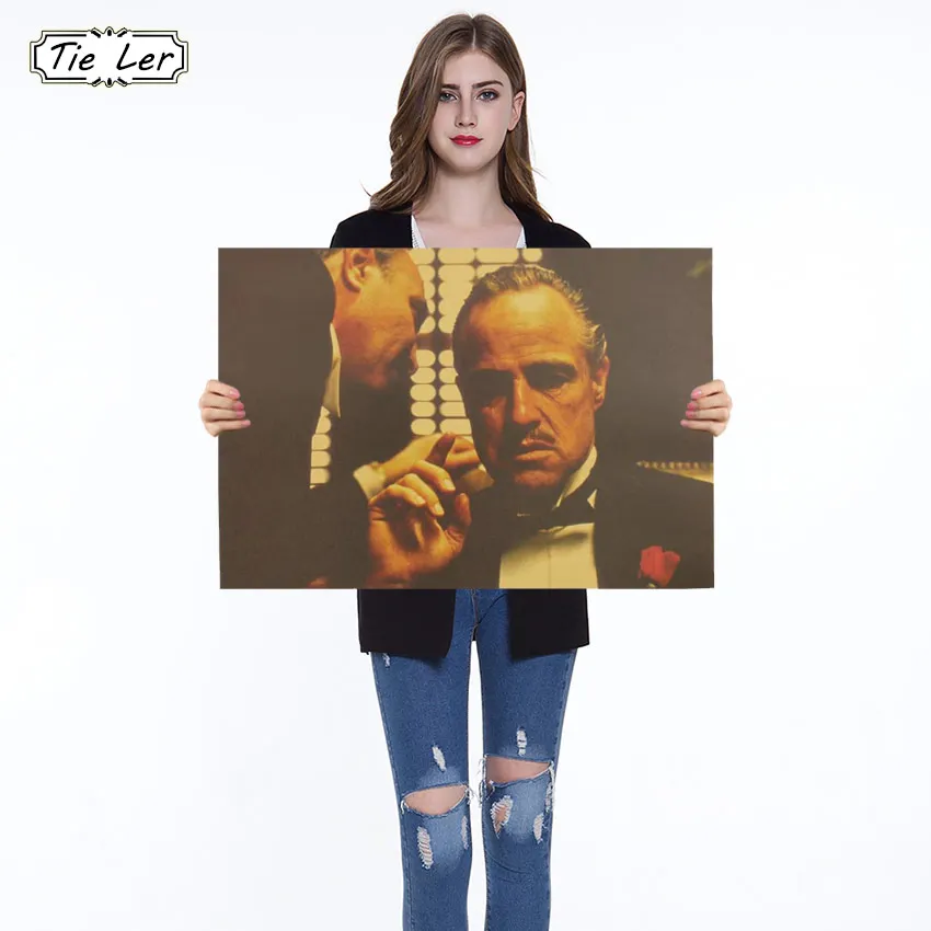 

1PC The Godfather Classic Old Movie Poster Wall Sticker Retro Nostalgia Kraft Paper The Adornment Picture 51.5X36CM