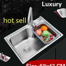 Квартира кухня одинарная мойка овощей 304 нержавеющая сталь vogue Стандартный Горячая 58x43 см