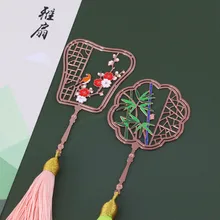 1 шт. блюдца чайные Zhu Ju элегантный в китайском стиле розовое золото цвет классический вентилятор Металл искусство кисточкой небольшой подарок Закладка