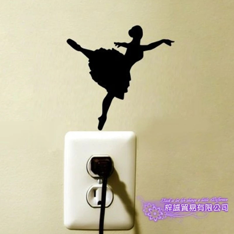 Dctal Ballet Switch Dance Funny Sex Girl Sticker Power Decal Posters Vinyl Wall Decals Parede Decor Mural