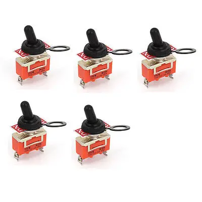 5 шт. AC 250V 15A ON-ON 2 Way 3 клеммы рычажный выключатель SPST w крышка крышки | Обустройство