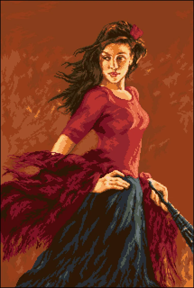 CS-2978 Cross Stitch Kit Passion Dancer Dancing Girl Woman Lady Cha Cha Latin Dance