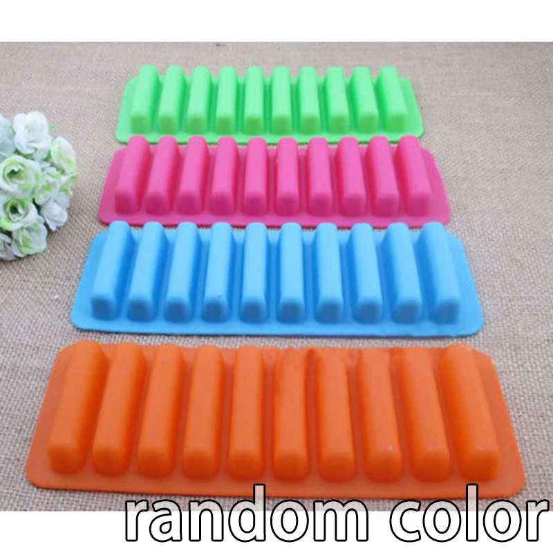 Reusable Cylinder 10 Silicone Ice Cube Tray Mold Freeze Ice Mould For Water Bottle Pudding Jelly Chocolate Cookies Mold Maker