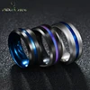 Nextvance-anneau rainuré pour hommes, en acier inoxydable, noir et bleu, anneau de mariage, arc-en-ciel, bijoux pour hommes, tendance, livraison directe ► Photo 1/6