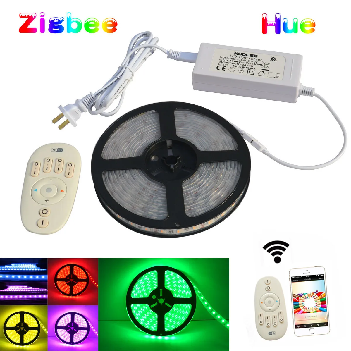 

Smart home LED Compatible with HUE Bridge 1.0 and 2.0 LED Controller and RGBW LED Strip 5 Meters Remote Control by Hue APP