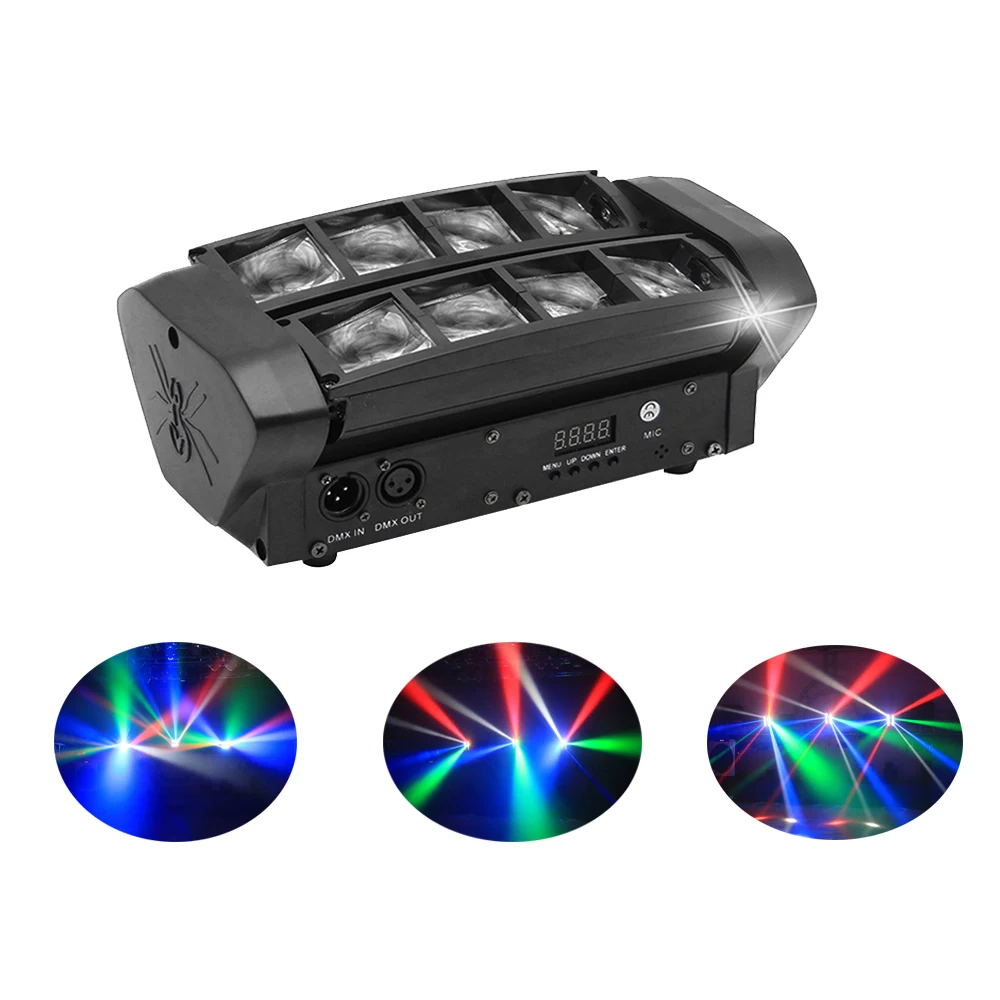 Сценический светодиодный мини светильник 8X10W подвижный головной DMX512