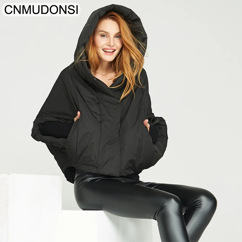 

Fashion Elegant Women Parka 2018 Winter Jacket Women Parka Light Duck Down Jacket Warm Female Bat Sleeve Clothing Hooded Clothes