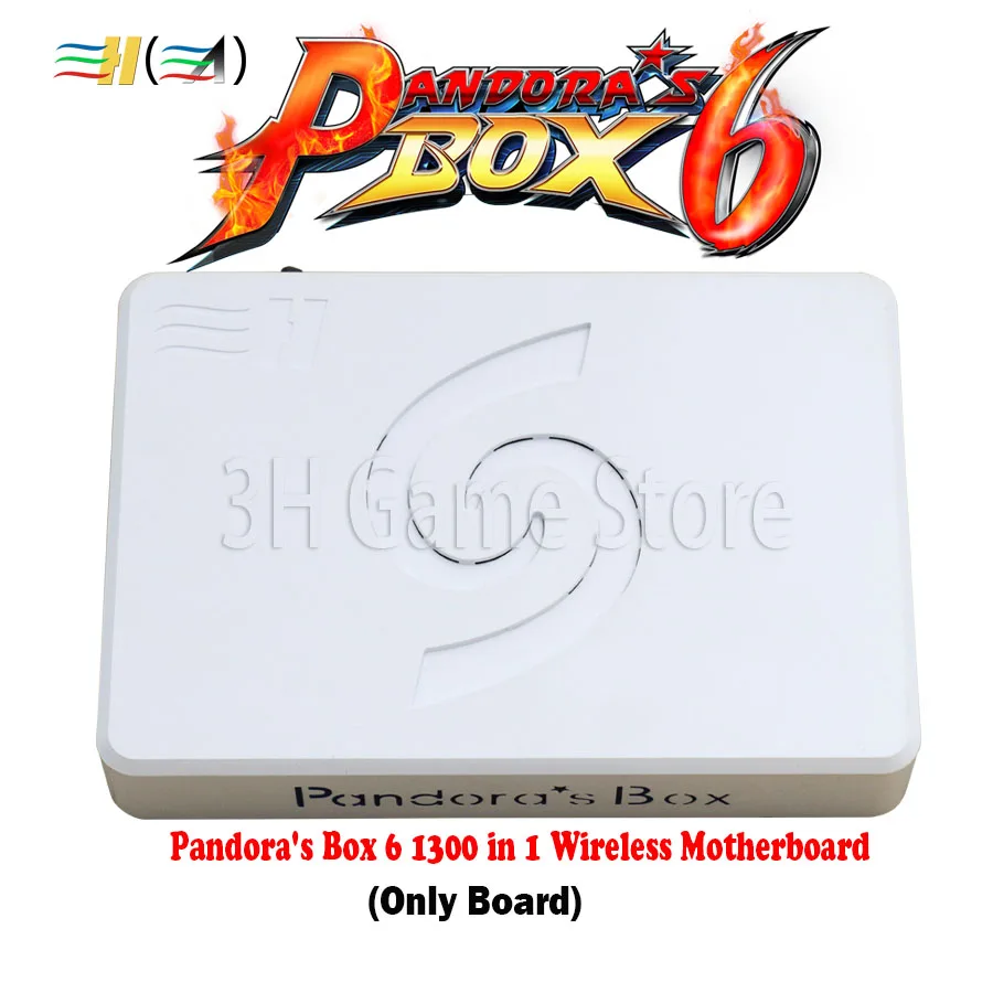 Оригинальная коробка Пандора 6 беспроводная версия 1300 в 1 mothboard поддержка fba mame ps1 игра с беспроводным передатчиком 3D Tekken pacman - Цвет: PB6 wireless board