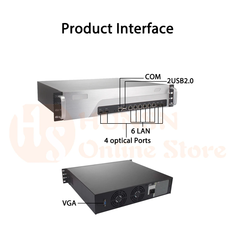 Брандмауэр Mikrotik Pfsense VPN принадлежности для сетевой безопасности маршрутизатор ПК Intel Core I7 4770 [HUNSN SA14R](6 LAN/2USB/1COM/1VGA/вентилятора